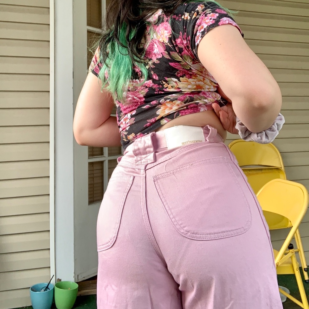 Baby Pink High Waisted Wide Leg Jeans